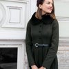 Пальто цвета хаки с юбкой-плиссе