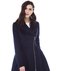 Пальто с пышной юбкой и асимметричной застежкой, темно-синего цвета www.EkaterinaSmolina.ru