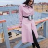 Пальто с юбкой солнце розового цвета с узором"елочка"