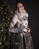 Зимнее пальто с авторским принтом, пышной юбкой и накладными карманами www.EkaterinaSmolina.ru
