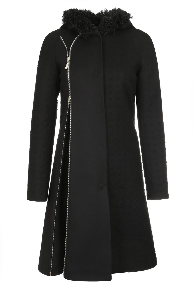 Пальто-трансформер с капюшоном, черное.