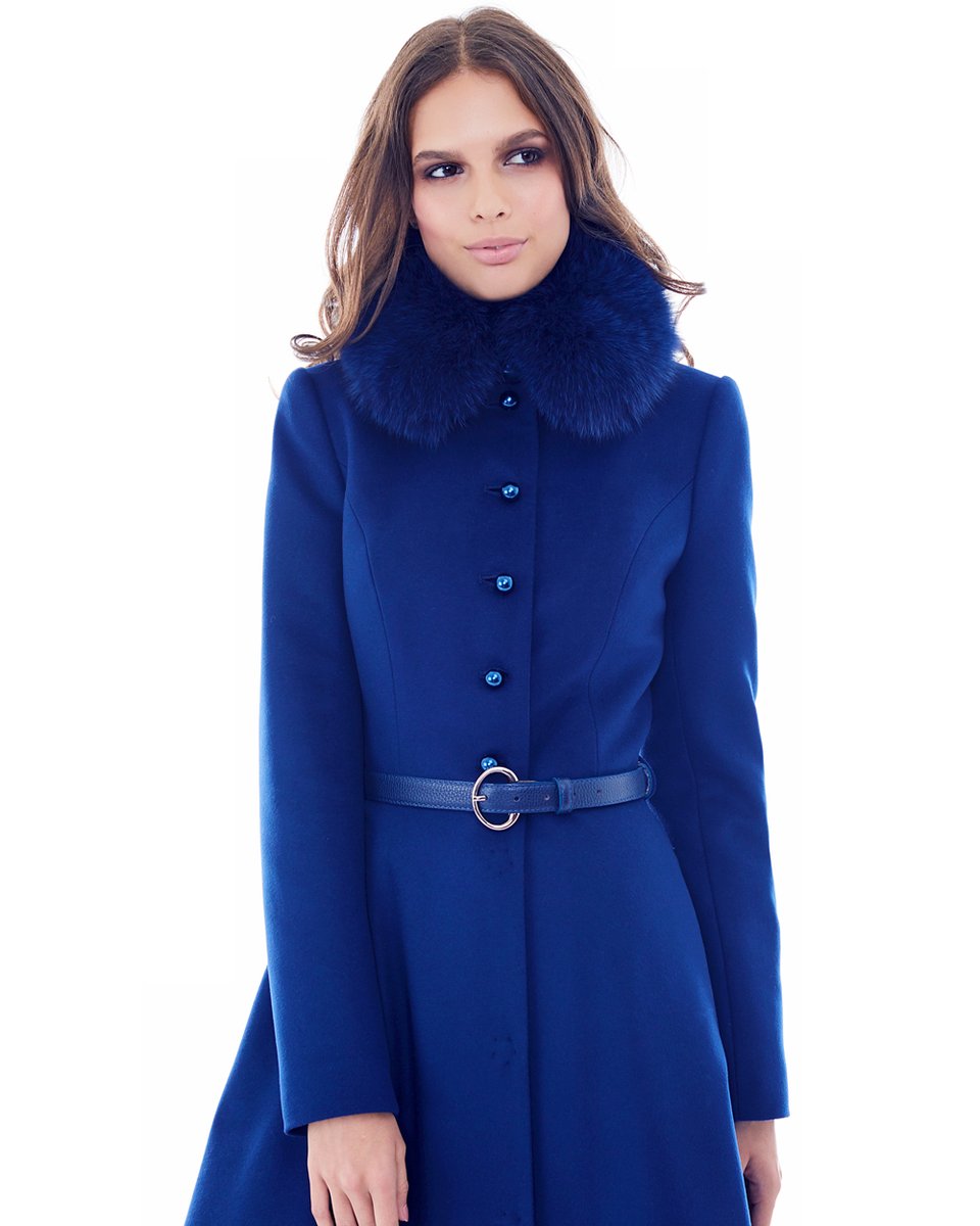 Пальто темно синее женское