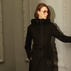 Пальто в спортивном стиле из драпа с прозрачными вставками, черного цвета