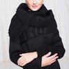 Пальто с плиссированным съемным шарфом