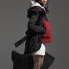 Плащ с капюшоном длины макси черного цвета с прозрачными вставками