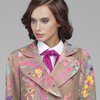 Пальто - кокон с абстрактным принтом