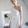 Асимметричное платье из вискозы, белое