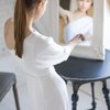 Асимметричное платье из вискозы, белое