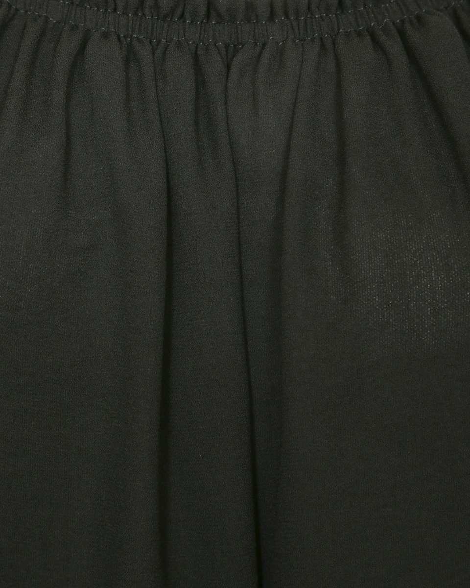 Платье черного цвета из шифона c декоративными кистями