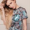 Платье-футболка с накладным карманом из органзы