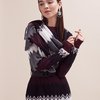 Платье из вязаного трикотажа с шарфом и эластичным поясом