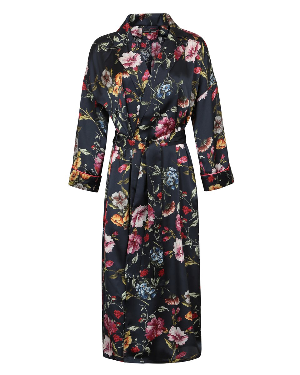 Платье-кимоно с ярким цветочным принтом