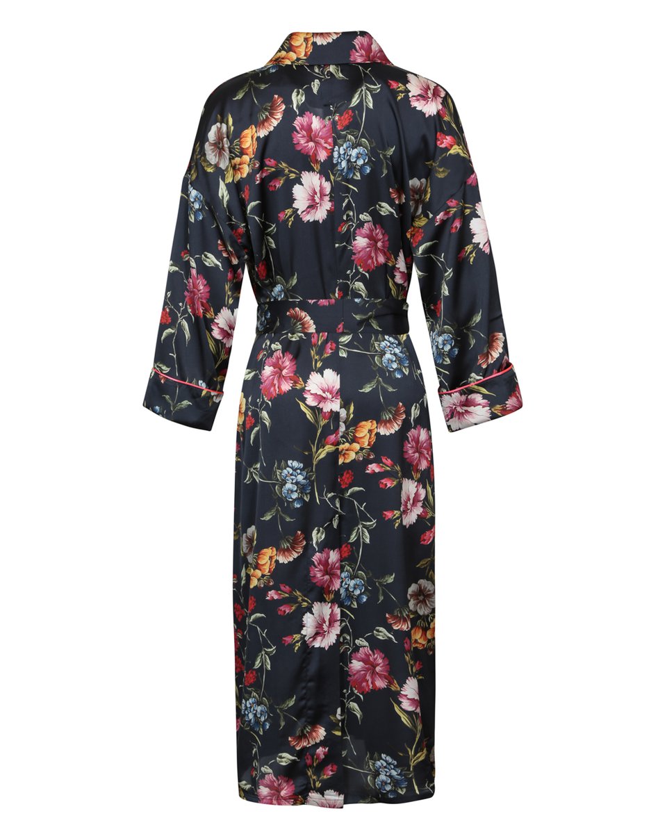 Платье-кимоно с ярким цветочным принтом