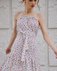 Платье макси белого цвета с воланом, принт "Цветы" www.EkaterinaSmolina.ru