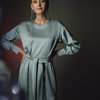 Атласное платье мятного цвета