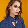 Платье-рубашка из денима с декоративным вырезом на груди и принтом «якоря»