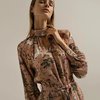 Платье с принтом "Единороги" и поясом с декоративными кистями