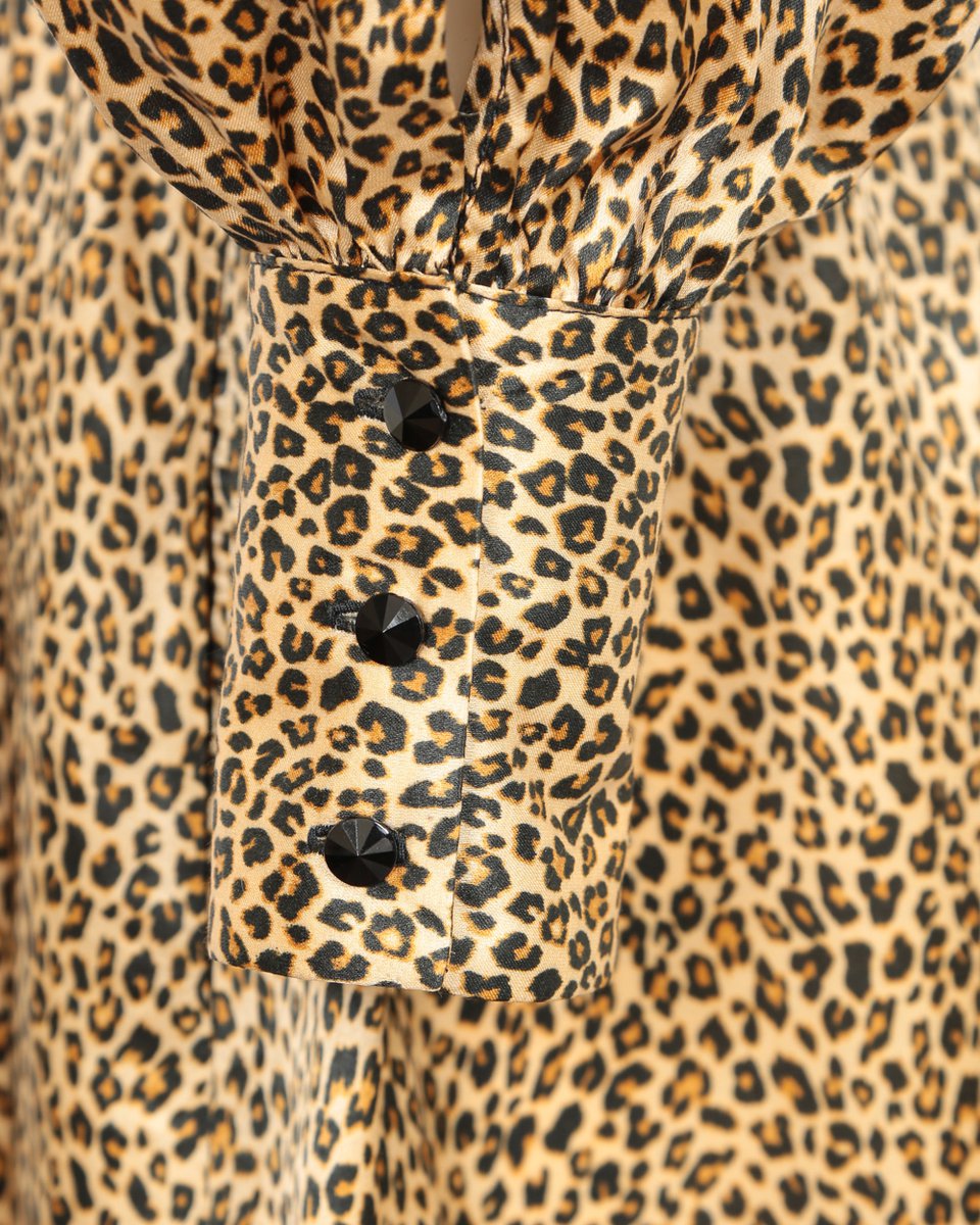 Платье с принтом "леопард"