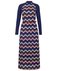 Платье длины макси синего цвета из комбинированной ткани с принтом зигзаг www.EkaterinaSmolina.ru