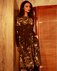 Платье темно-оливкового цвета с цветочным принтом www.EkaterinaSmolina.ru