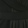 Черное трикотажное платье с драпировкой из шифона