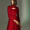 Платье из трикотажа, с фигурным вырезом на груди