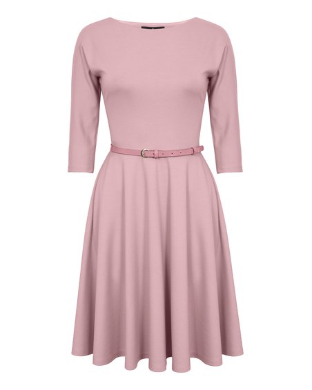 Платье с юбкой-солнце пудрово-розового цвета
