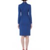Платье трикотажное с юбкой-запах, василькового цвета