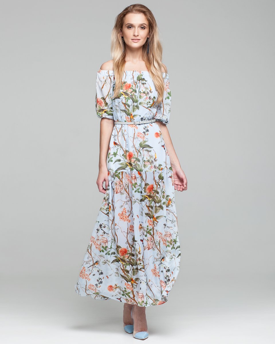 Шелковое платье с цветочным принтом