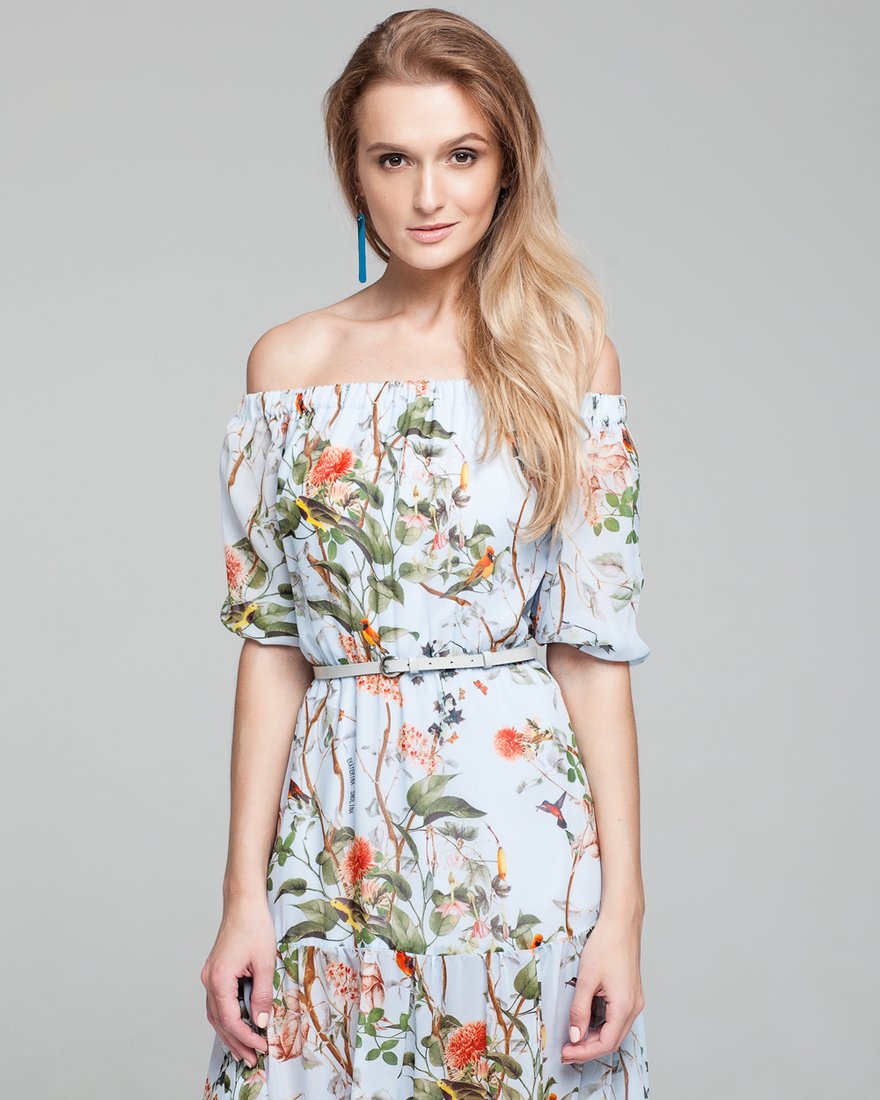 Шелковое платье с цветочным принтом www.EkaterinaSmolina.ru