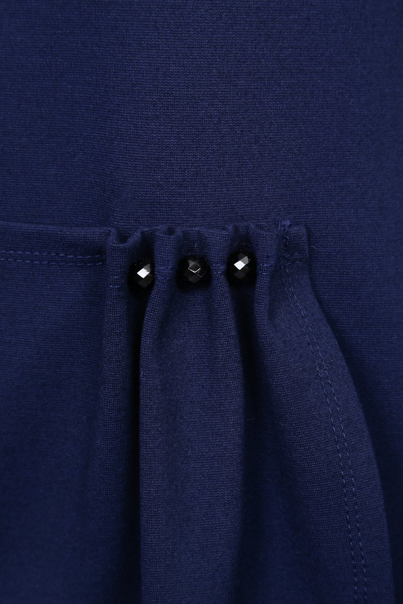 Платье из плотного трикотажа с асимметричной юбкой
