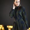 Платье-рубашка из шерстяной ткани в клетку