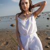 Топ на бретелях молочного цвета