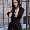 Туника с капюшоном, из шелковой ткани