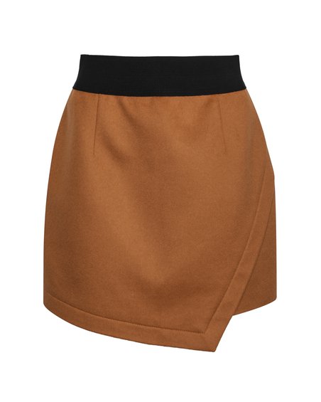 Шерстяная юбка-мини с асимметричным подолом