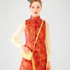 Юбка из шерсти и органзы, бордовая.