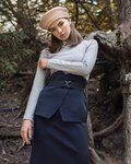 Юбка-карандаш с декоративной баской и эластичным поясом