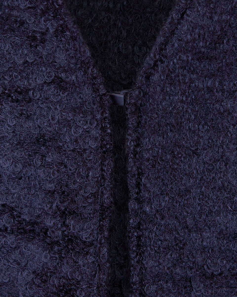 Жилет черного цвета из буклированной шерстяной ткани