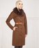 Зимнее пальто из шерсти, с цельнокроеным рукавом, коричневое www.EkaterinaSmolina.ru