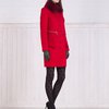 Зимнее пальто с отстегивающейся баской, красное.