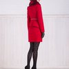 Зимнее пальто с отстегивающейся баской, красное.