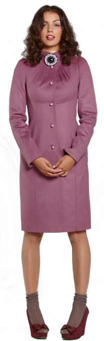 Элегантное пальто приталенного силуэта из мягкой шерсти с кашемиром