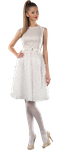 Платье с юбкой-солнце, белого цвета  