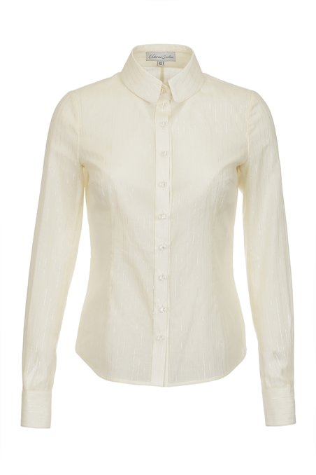 Блуза классического кроя, из тонкого хлопка 