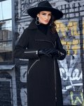 Пальто из фактурной шерсти, с напылением