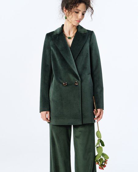 Жакет с прорезными карманами зеленого цвета