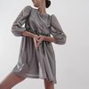 Платье серебряного цвета с воланами