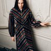 Платье длины макси в полоску из итальянского бархата
