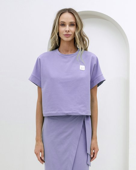Блуза в стиле оверсайз фиолетового цвета