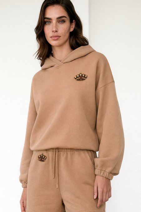 Худи на резинке с капюшоном цвет "Мускатный орех"